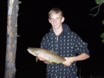 Colin caught this 4 Lb. brown that we kept with a broken jaw.